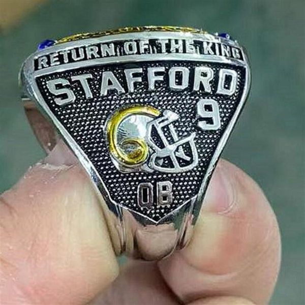 

fans'collection la 2021 rams s wolrd champions team championship ring sport souvenir fan promotion gift whole2410, Golden;silver
