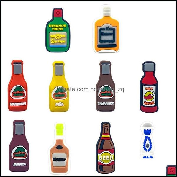 

shoe parts accessories shoes mexican wine bottle decorations charm jibitz for croc charms pvc clog bracelets wristband buttons party favor, White;pink