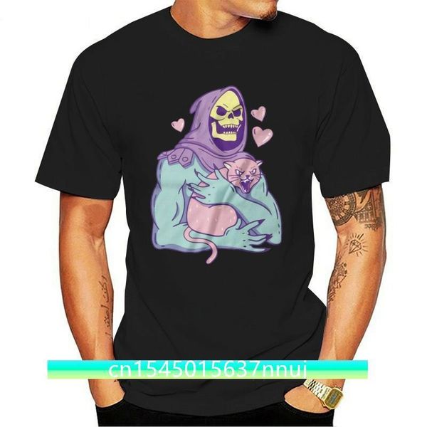

skeletor cat tshirt kids funny 80s cartoon 220702, White;black