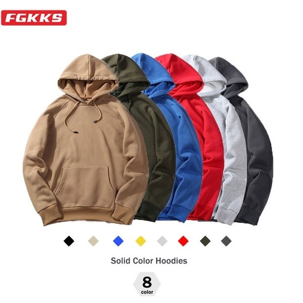 

fgkks autumn fashion hoodie male eu size fleece hooded coat men brand warm hoodies sweatshirts 220325, Black