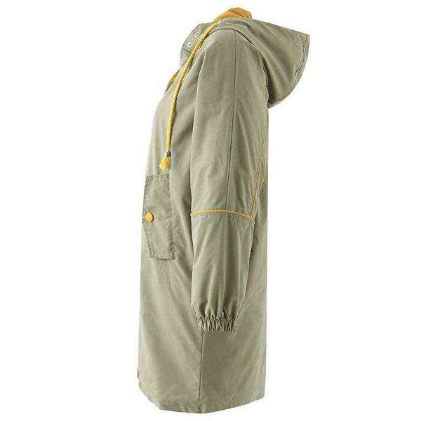 

women's trench coats 2021 autumn winter women jacket coat slim long hight waist pure color button jackets mujer outwear t220814, Tan;black