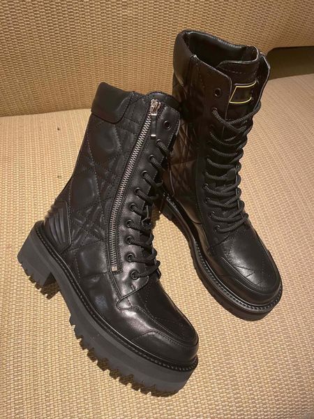 

luxury d-leader and ankle boots with stylish contemporary quilted rattan plaid gold pattern size 35-41, Black
