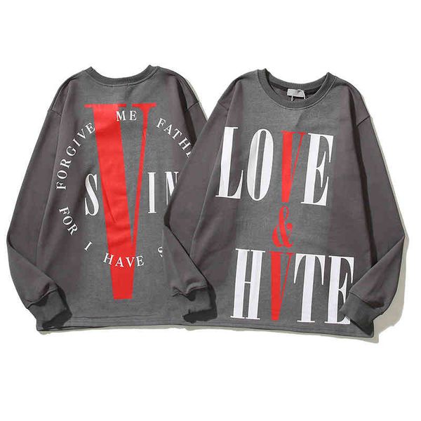 

autumn winter 2022 new big v printed round neck sweater casual long sleeve t-shirt coat unique design graphic men short sleeves clothes, White;black