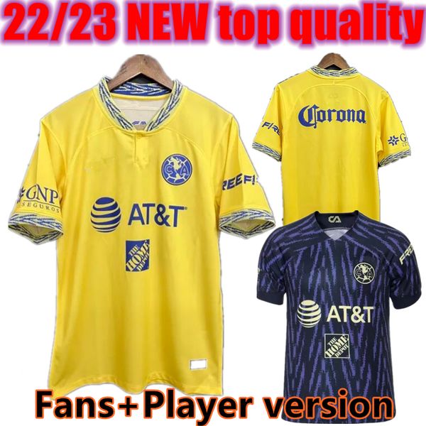 

liga mx club america 2022 2023 soccer jerseys r.martinez giovani f.vinas home away 3rd training 22 23 football men and women shirt s-2xl, Black;yellow