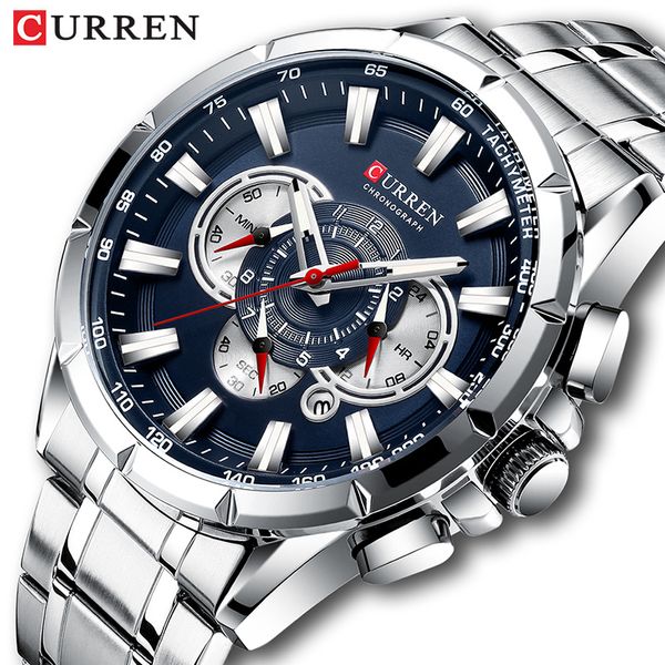 CURREN Armbanduhr Männer Wasserdichte Chronograph Militär Armee Edelstahl Männliche Uhr Top Marke Luxus Mann Sport Uhren 8363 220329