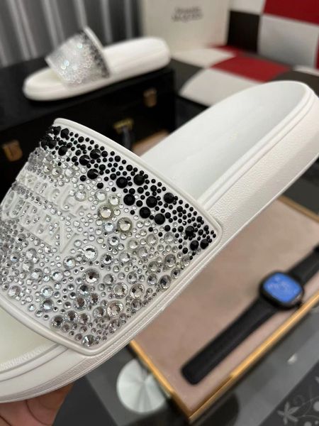 

luxury designer slipper summer fashion rubber wide flat slide mens women beach causal sandals flip flops size 36-46 with box, Black