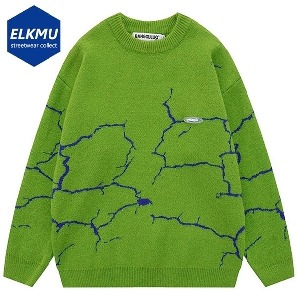

lightning knit sweaters men fall winter oversized harajuku hip hop streetwear sweater fashion loose knitted pullovers male 220817, White;black