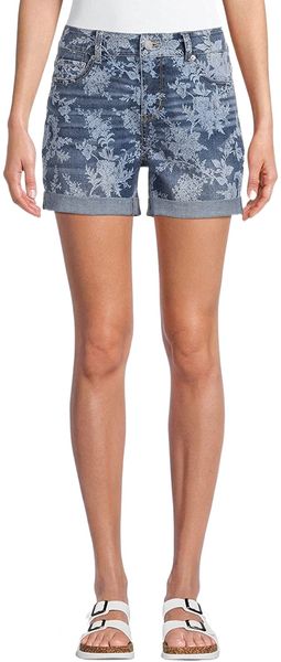 

and tru women's mid-rise denim shorts k95o#, White;black