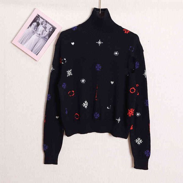 

women's knits & tees xiaoxiangjia's high neck pullover sweater in autumn and winter 21 women's loose thin heavy industry embr, White