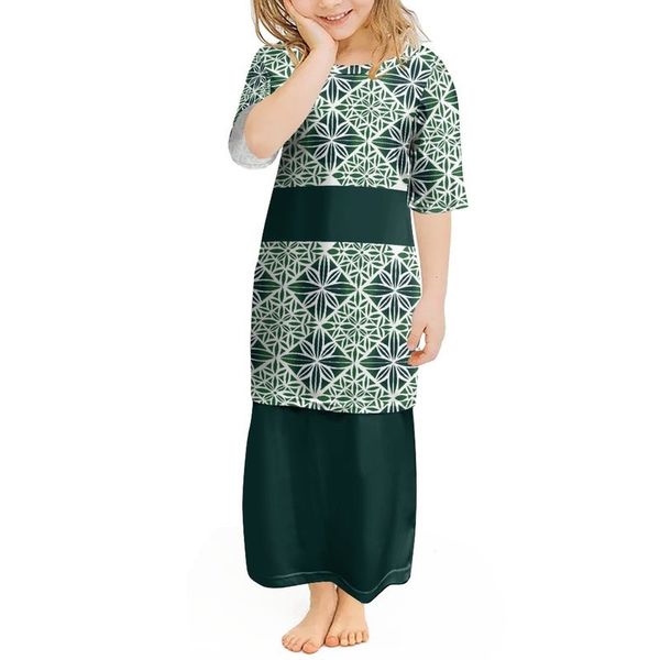 

baby girls dress polynesia national style print dress kids dresses clothes kids baby princess dresses children clothes puletasi 220706, White