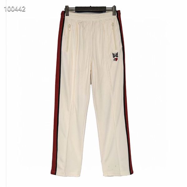 

apricot sweatpants men women embroidered stripe pants trousers, Black;brown