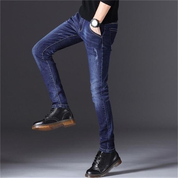 

arrival stylish spring stretch jeans for men casual long pants male 210318, Blue