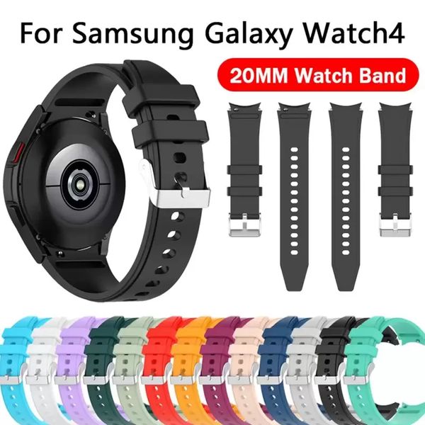 

new watch bands colorful silicone strap for samsung galaxy watch4 classic 46mm 42mm breathable wristbands watch 4 44mm 40mm, Black;brown