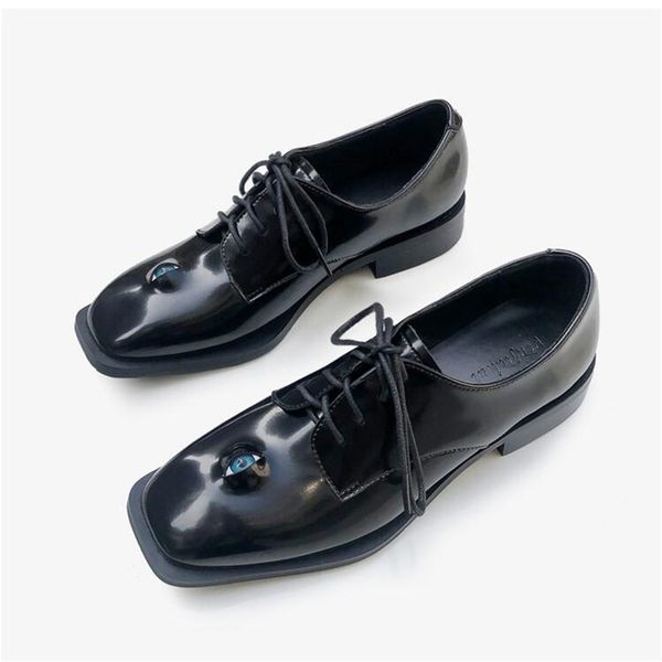 

genuine leather women dress shoes fashion womans designer loafers lace up lady casual shoe, Black