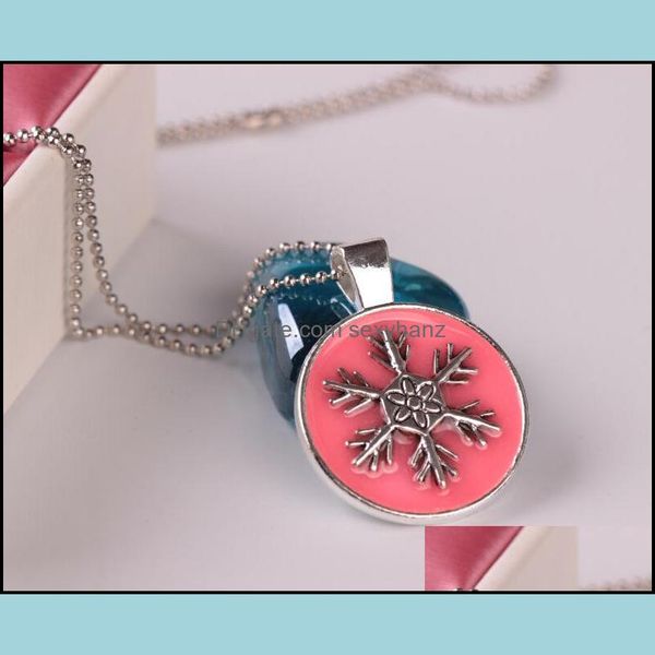 

pendant necklaces pretty luminous christmas vintage glow in the dark gem necklace for women men snowflake n sexyhanz dhzrf, Silver