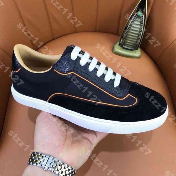 

guangzhou leather men's low-young blue orange outdoor leisure driving shoes color block mhj02, Black
