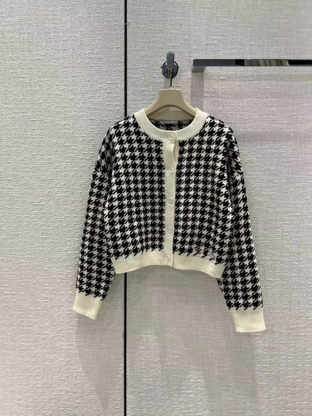

runway sweater 2022 autumn long sleeves o neck print women's sweaters high end jacquard cardigan designer sweater 0709-15, White;black