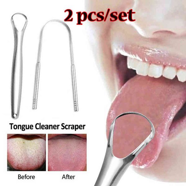 

useful tongue scraper cleaner stainless steel metal medical mouth cleaning oral brush dental kit reusable fresh breath maker 220614