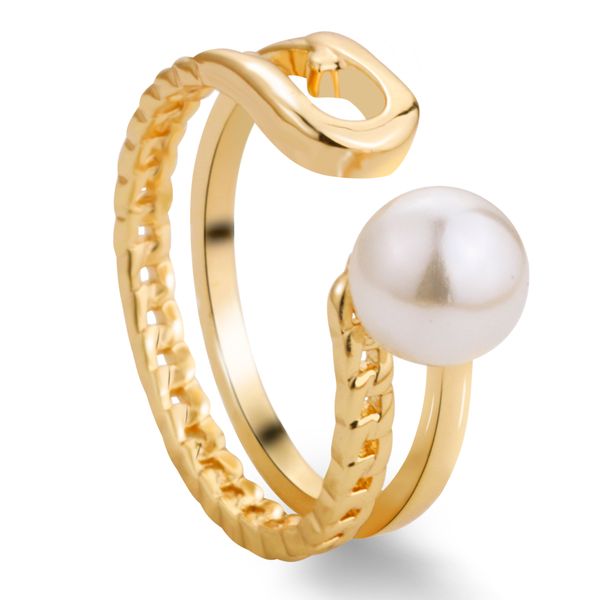 

freshwater cultured pearl 18k adjustable size gold band ring fashion jewelry rings, Silver