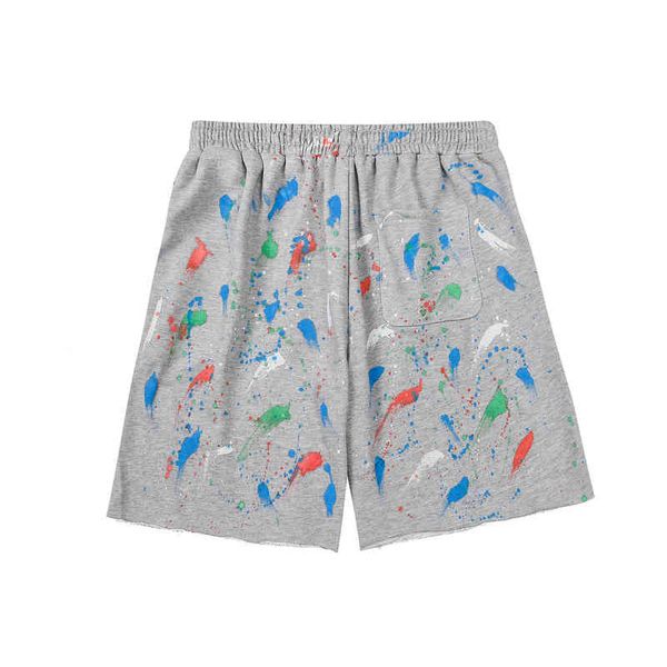 

men's fashion trend new personality casual brand shorts wholesale gary dept and women's ink graffiti pants straight tube, White;black