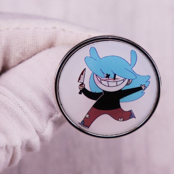 

horror suspense game sally face protagonist sally fisher brooch, Blue
