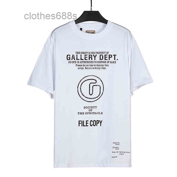 

mens t-shirts galeryss designer shirts depts 2022 summer new item vintage wash print crew neck t-shirt short sleevec25v, White;black