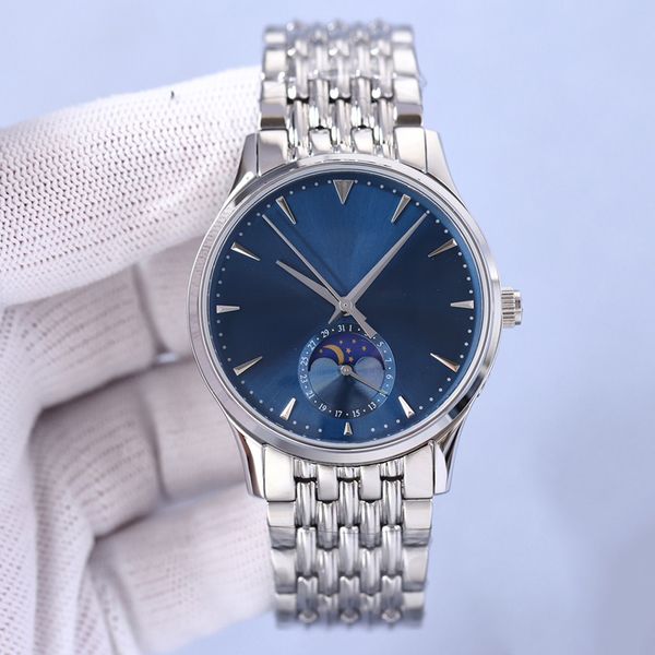 Relógios masculinos relógio mecânico automático relógio de pulso safira 42mm pulseira de aço inoxidável à prova dwaterproof água múltiplas cores relógios de pulso fase da lua