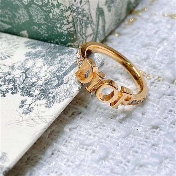 

2022 fashion 20% off esigner jewelry new di letter iamon female fashion family net red same ring, Silver