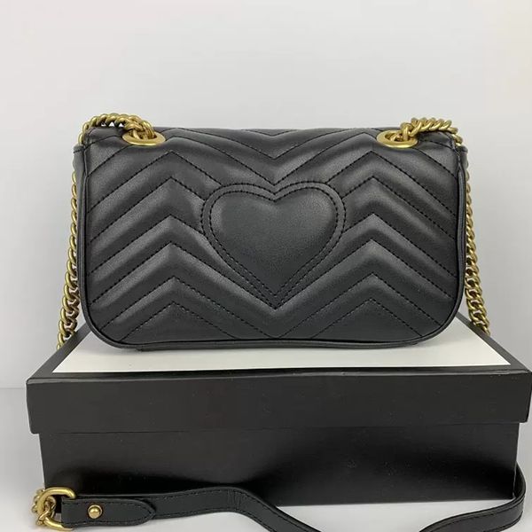 

fashion marmont gold chain shoulder bag designer hnadbags black leather totes lady purses clutch wallets cross body messenger bags, Red;black