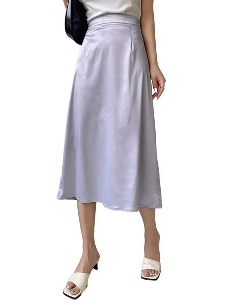

dazy solid high waisted skirt f3q4#, Black