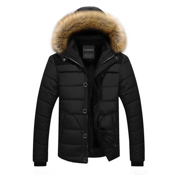 Мужские куртки M-6xl меховой воротник с капюшоном для мужчин зимней куртки Снежная парка верхняя одежда Толстая теплый шерстяной лайнер 2022men's