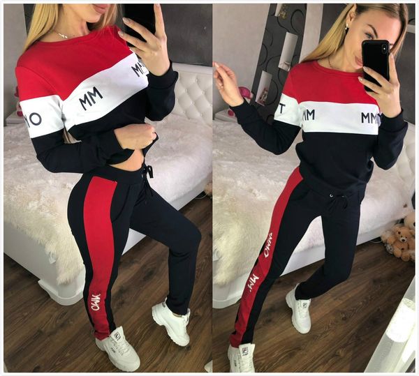 

fashion designer women's tracksuits superior quality women two piece pants long sleeve sports suit sport suits size s--xl, Gray