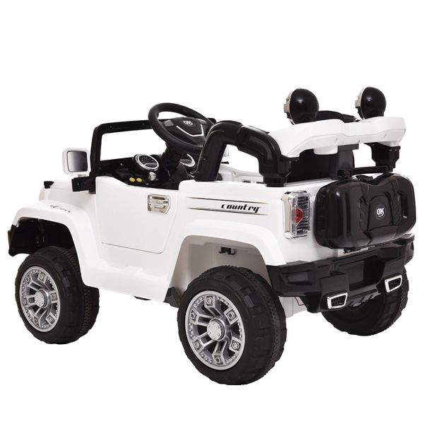 

home 12v kids ride on car truck battery powered vehicle with remote control led lights mp3 music horn openable doors