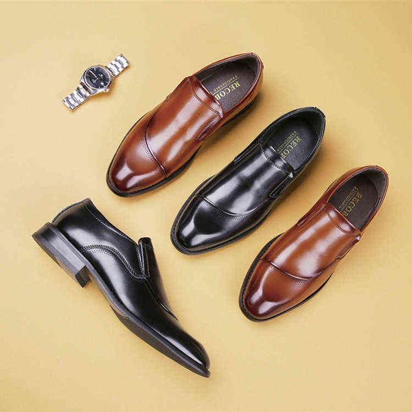 

dress shoes new business leisure one foot leather shoes men's formal office simplicity 220812, Black