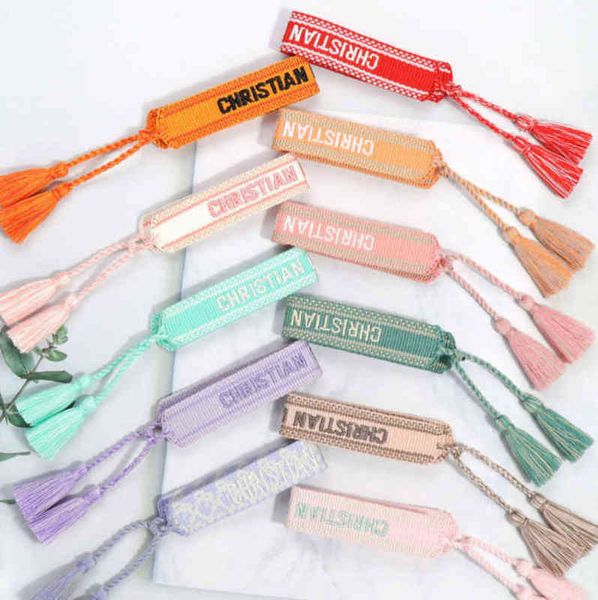 

friendship designers woven bracelets luxury brand adjustable for womens mens vintage braided bracelet fashion embroidery tassel bangles d77o, Golden;silver