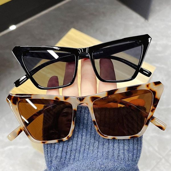

sunglasses vintage cat eye women small triangle leopard female shades ladies eyewear uv400, White;black