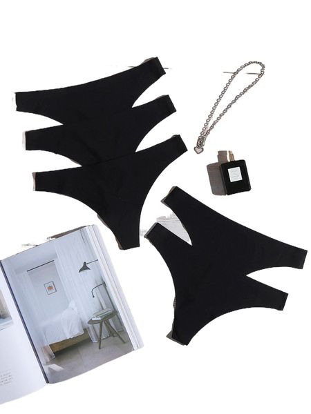 

5pack no show thong set 53bw#, Black;red