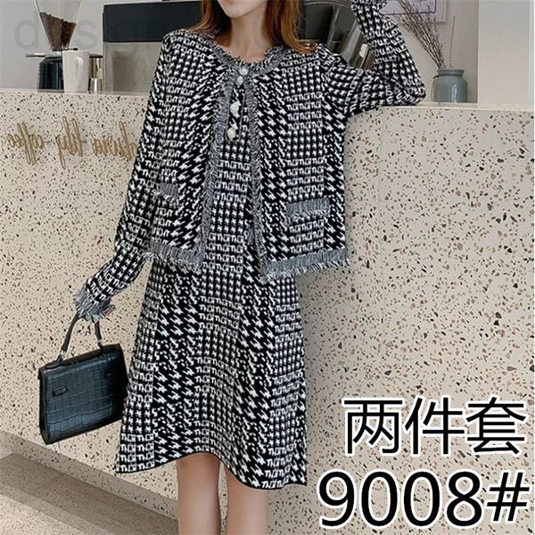 

women's tracksuits designer []9008# autumn net red two-piece 2019 thin hepburn small fragrance temperament skirt os5e, Gray