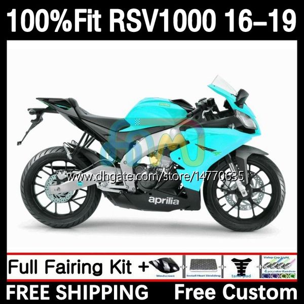 Впрыскивание формы для формы для Aprilia RSV4 RSV 1000 RSV-1000 RSV1000R 16-19 Bodywork 5DH.79 RSV1000 RR 16 17 18 19 19 RSV1000RR 2016 2017 2018 2019 OEM Fairing Gloss Cyan Cyan Cyan