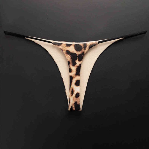 

leopard print cotton thong underwear women t pants low waist t-back seamless panties thin belt plus size s-xxl w220324, Red;black