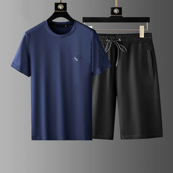 

men's tracksuits t shirt shorts short sleeve stitching suit men two pieces mens sets casual tracksuit set sweatsuit patchwork sportswea, White;black