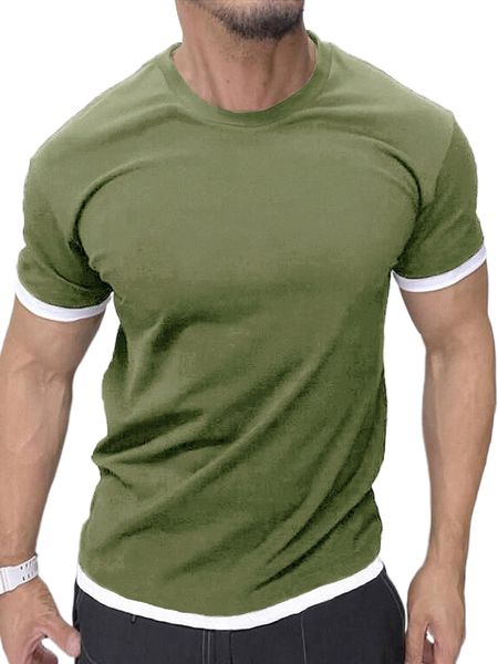 

men contrast trim tee z1h7#, White;black
