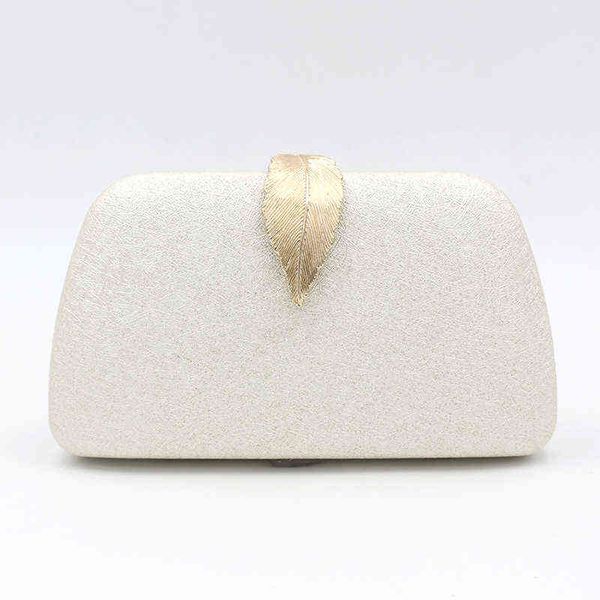

fashion vintage women evening bags metal leaves hasp solid black white color shoulder handbags ladies clutches party purses t220727
