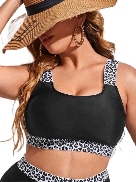 

plus leopard bikini q0t5#, Black