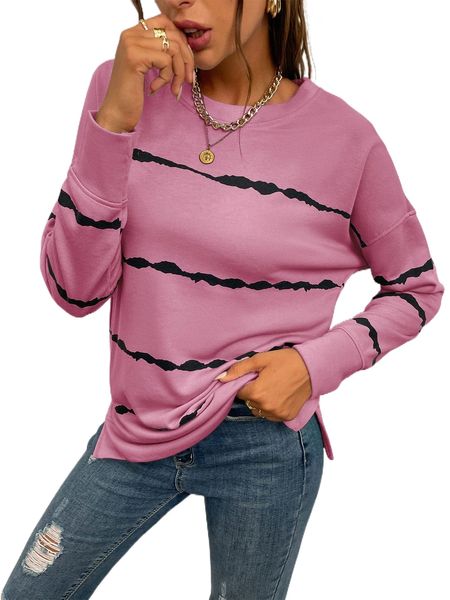 

graphic print drop shoulder sweatshirt u0sh#, Black