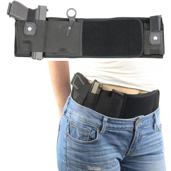 Tactical Ultimate Belly Band IWB Pistolenholster für verdecktes Tragen, verstellbares taktisches Taillen-Pistolenholster, rechte Hand, linke Hand, Dra276L