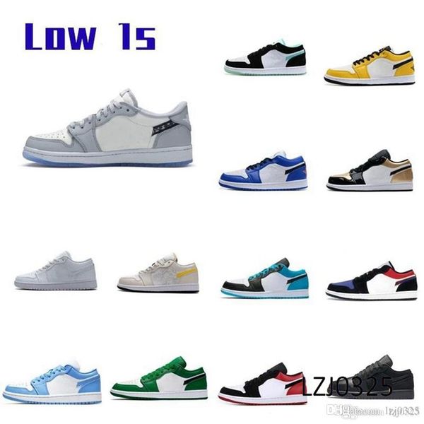 

the new 1s jumpman boots low 1 1s basketball shoes og black toe cap court purple sp travis scotts men's and women's size 36-46