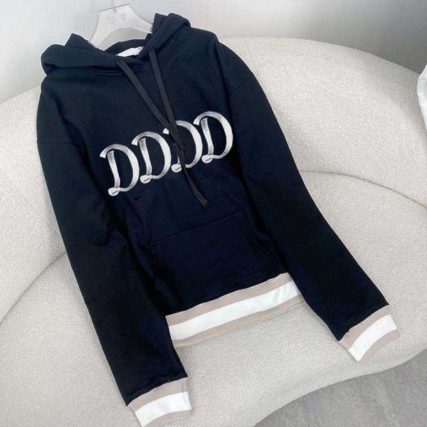 

womens hooded hoodies sweaters women sweatshirts 22aw pullover sweatshirt fashion women clothing 3-color s-xl, Black