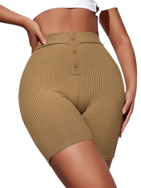 

sxy high waist fake button biker shorts e9gi#, White;black