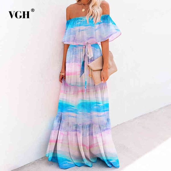 

hit color casual dress for women slash neck short sleeve high waist sashes slim maxi dresses female summer fashion 210507, Black;gray